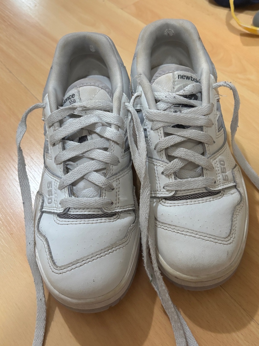 New Balance Kids White Leather 550 Sneakers